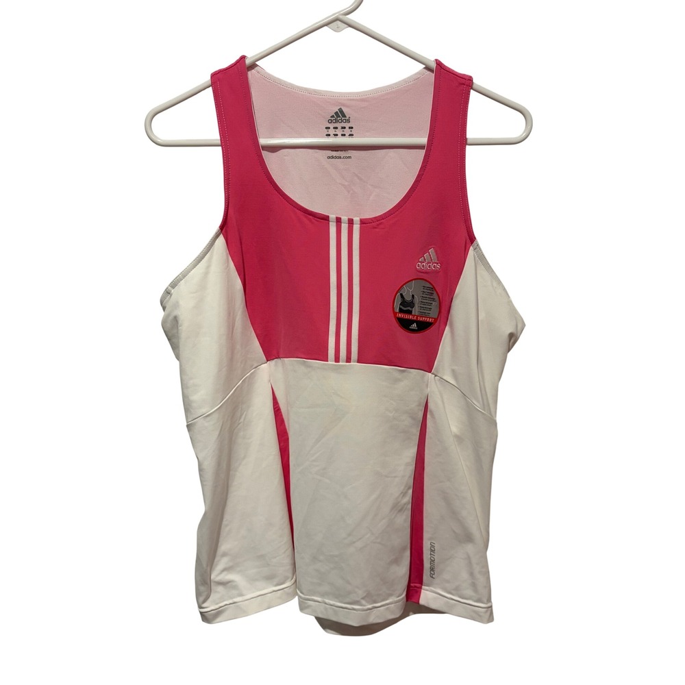 Adidas Formotion Tank Top Bloom White Pink ClimaCool Shelf Bra XL NWT 064006